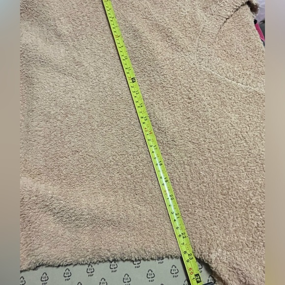 NWT Sanctuary V-neck textured teddy, balloon sleeve pullover sweater XL Camel - Picture 11 of 11